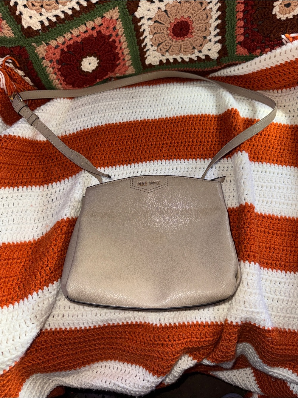 Nine West Taupe Joire Mini Jet Set Crossbody Bag
